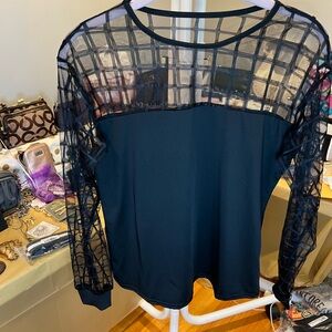 Elegant Black Sheer Women's Top